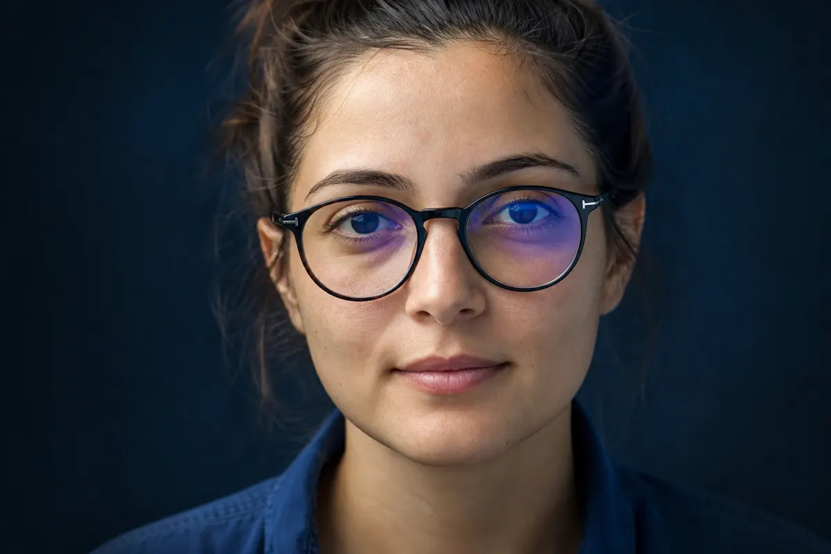 Portrait discret de face, regard calme vers l'objectif, lumière naturelle douce, aucun texte ni gros plan sur les pupilles visible dans le cadre.